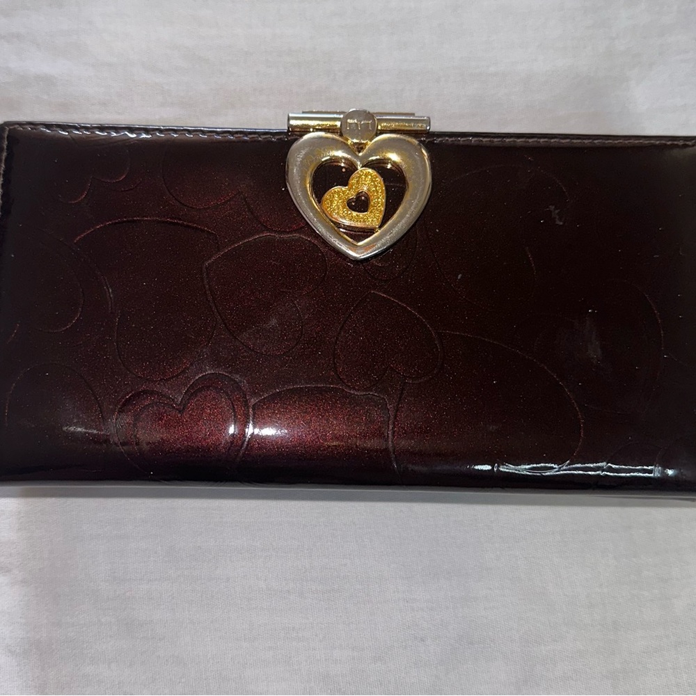 Omnia Crystal burgundy leather wallet